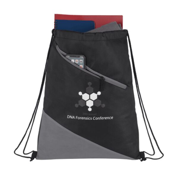 Slanted  Non-Woven Drawstring Bag Thumbnail